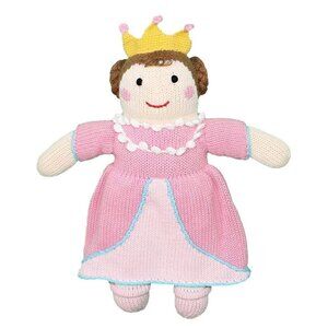 Zubels Milly Handknit Princess Doll Pink Crown Soft Plush Toy Baby Gift